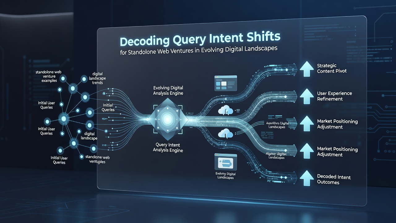 Analytics dashboard displaying query intent distribution across independent web properties